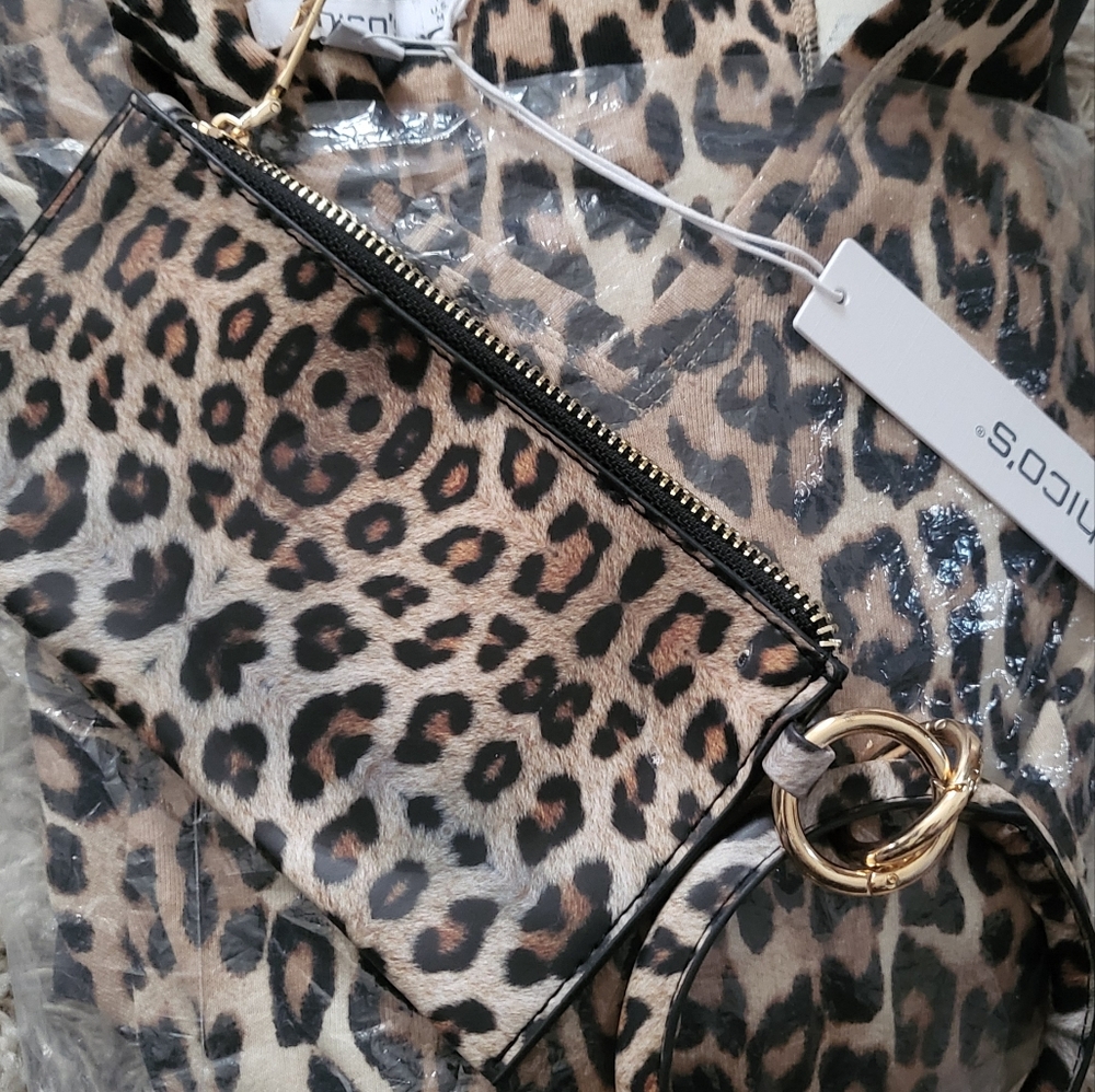 New Leppard Cheetah Printed Ring Handle Clutch Br… - image 5